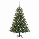vidaXL Műkarácsonyfa gömbbel 240 cm 300 LED Meleg fehér PVC és fém