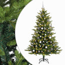vidaXL Műfenyő gömbökkel 210 cm 300 LED Meleg fehér PVC és fém Zöld