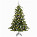 vidaXL Műkarácsonyfa gömbbel 240 cm 300 LED Meleg fehér PVC és fém
