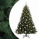 vidaXL Műkarácsonyfa gömbbel 210 cm 300 LED Meleg fehér PVC és fém