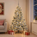 vidaXL Műkarácsonyfa gömbbel 210 cm 300 LED Meleg fehér PVC és fém