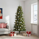 vidaXL Műkarácsonyfa gömbbel 210 cm 300 LED Meleg fehér PVC és PE Zöld