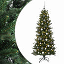 vidaXL Műkarácsonyfa gömbbel 180 cm 300 LED Meleg fehér PVC és PE Zöld