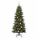vidaXL Műkarácsonyfa gömbbel 210 cm 300 LED Meleg fehér PVC és PE Zöld