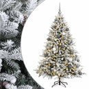 vidaXL Műkarácsonyfa gömbbel 210 cm 300 LED Meleg fehér PVC és fém