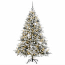 vidaXL Műkarácsonyfa gömbbel 210 cm 300 LED Meleg fehér PVC és fém