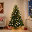 vidaXL Műfenyő gömbökkel 180 cm 300 LED Meleg fehér PVC és fém Zöld