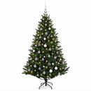 vidaXL Műfenyő gömbökkel 210 cm 300 LED Meleg fehér PVC és fém Zöld