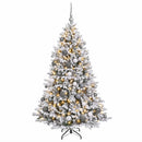 vidaXL Műfenyő gömbökkel 210 cm 300 LED Meleg fehér PVC és fém