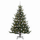vidaXL Műkarácsonyfa gömbbel 240 cm 300 LED Meleg fehér PVC és fém