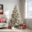 vidaXL Műkarácsonyfa gömbbel 180 cm 300 LED Meleg fehér PVC és fém