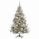 vidaXL Műkarácsonyfa gömbbel 180 cm 300 LED Meleg fehér PVC és fém