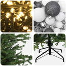 vidaXL Műkarácsonyfa gömbbel 180 cm 300 LED Meleg fehér PVC és fém
