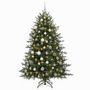vidaXL Műkarácsonyfa gömbbel 180 cm 300 LED Meleg fehér PVC és fém