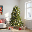 vidaXL Műkarácsonyfa gömbbel 210 cm 300 LED Meleg fehér PVC és fém