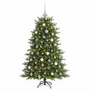 vidaXL Műkarácsonyfa gömbbel 210 cm 300 LED Meleg fehér PVC és fém