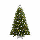 vidaXL Műfenyő gömbökkel 210 cm 300 LED Meleg fehér PVC és fém Zöld
