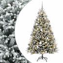 vidaXL Műfenyő gömbökkel 210 cm 300 LED Meleg fehér PVC és fém