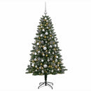 vidaXL Műfenyő gömbökkel 210 cm 300 LED Meleg fehér PVC és fém