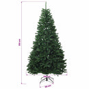 vidaXL Műkarácsonyfa középzöld gömbökkel 210 cm 300 LED Meleg fehér