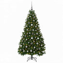 vidaXL Műkarácsonyfa középzöld gömbökkel 240 cm 300 LED Meleg fehér