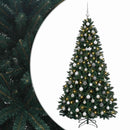 vidaXL Sötétzöld műfenyő gömbökkel 210 cm 300 LED Meleg fehér