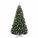 vidaXL Sötétzöld műfenyő gömbökkel 210 cm 300 LED Meleg fehér
