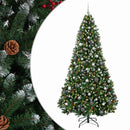 vidaXL Műfenyő gömbökkel 210 cm 300 LED Meleg fehér PVC és fém