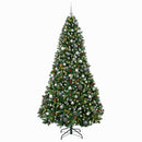 vidaXL Műfenyő gömbökkel 240 cm 300 LED Meleg fehér PVC és fém