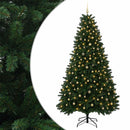 vidaXL Műkarácsonyfa középzöld gömbökkel 270 cm 600 LED Meleg fehér