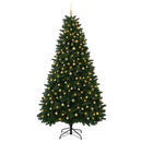 vidaXL Műkarácsonyfa középzöld gömbökkel 270 cm 600 LED Meleg fehér
