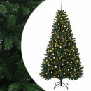 vidaXL Műkarácsonyfa középzöld gömbökkel 300 cm 600 LED Meleg fehér