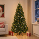vidaXL Műkarácsonyfa sötétzöld díszgömbökkel 270 cm 600 LED