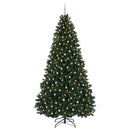 vidaXL Mű sötétzöld karácsonyfa gömbökkel 300 cm 600 LED Meleg fehér