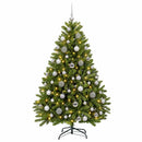 vidaXL Világos zöld műkarácsonyfa gömbökkel 270 cm 600 LED Meleg fehér
