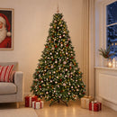vidaXL Műfenyő díszgömbökkel, zöld 270 cm 300 LED Meleg fehér