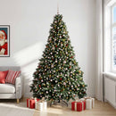 vidaXL Műfenyő díszgömbökkel, zöld 270 cm 300 LED Meleg fehér