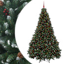 vidaXL Zöld műkarácsonyfa gömbökkel 270 cm 300 LED Meleg fehér
