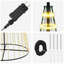 vidaXL LED Karácsonyi Fenyő 485 cm 1632 LED Meleg fehér Vas Fekete