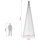 vidaXL LED Karácsonyi Fenyő 485 cm 1632 LED Meleg fehér Vas Fekete