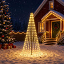 vidaXL LED Karácsonyi Fenyő 235 cm 500 LED Meleg fehér Vas Fekete