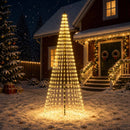vidaXL LED Karácsonyi Fenyő 285 cm 744 LED Meleg fehér Vas Fekete