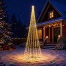 vidaXL LED Karácsonyi Fenyő 485 cm 3000 LED Meleg fehér Acél Fekete