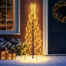 vidaXL LED Karácsonyi Fenyő 165 cm 540 LED Meleg fehér Acél Fekete