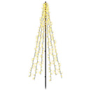 vidaXL LED Karácsonyi Fenyő 165 cm 540 LED Meleg fehér Acél Fekete