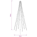 vidaXL LED Karácsonyi Fenyő 165 cm 540 LED Meleg fehér Acél Fekete