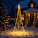 vidaXL LED Karácsonyi Fenyő 235 cm 1000 LED Meleg fehér Acél Fekete