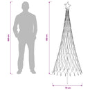 vidaXL LED Karácsonyi Fenyő 180 cm 230 LED Kék Vas Fekete