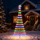 vidaXL LED Karácsonyi Fenyő 250 cm 290 LED Többszínű Vas Fekete