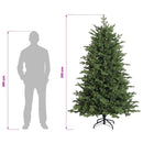 vidaXL Műanyag Hajtogatós Karácsonyfa 210 cm PVC és fém Zöld